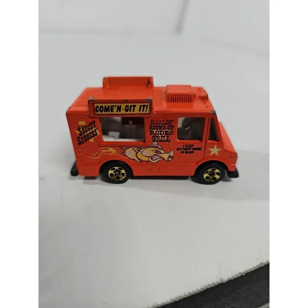 1983 Hot Wheels Saucey Sanders Rodeo Grill Orange Food Truck Die-Cast Vehicle